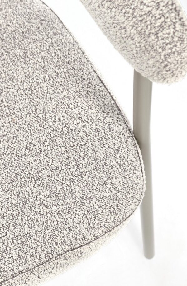 Set 2 scaune dining gri deschis/gri din tesatura boucle Giaele - imagine 7