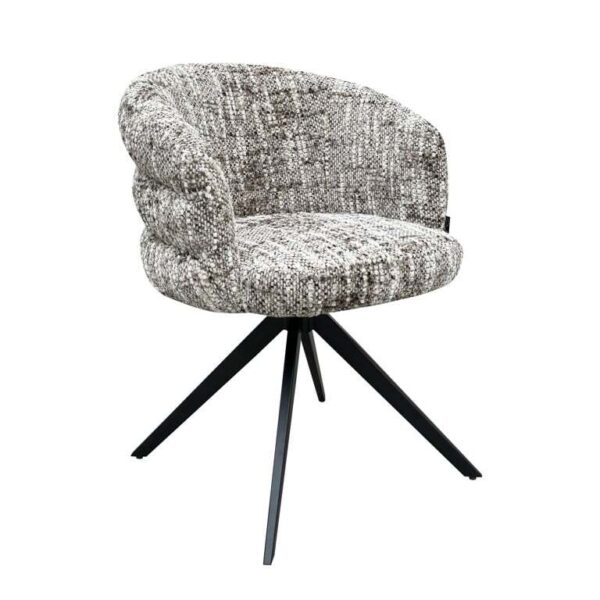 Scaun dining rotativ maro bej din tesatura texturata Serenity - imagine 3