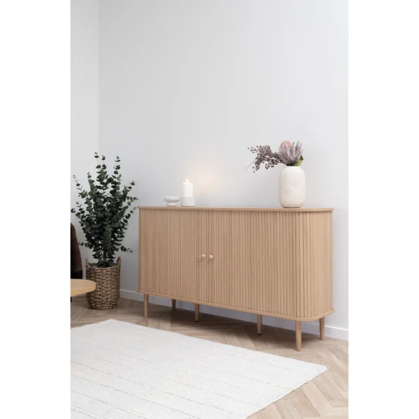 Bufet inferior bej natur din MDF si lemn Nikko - imagine 9