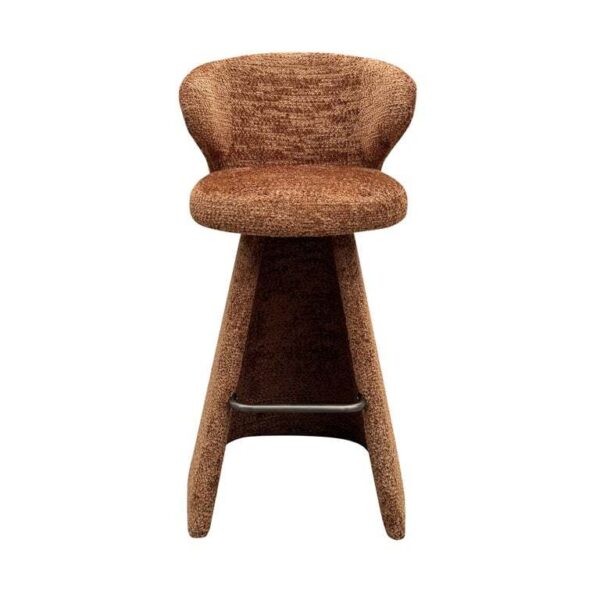 Scaun de bar caramiziu din tesatura texturata Gatsby - imagine 2