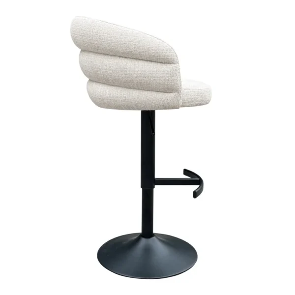 Scaun de bar rotativ si ajustabil bej deschis din tesatura chenille Nikki - imagine 2