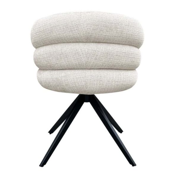 Scaun dining rotativ bej deschis din tesatura chenille Serenity - imagine 3
