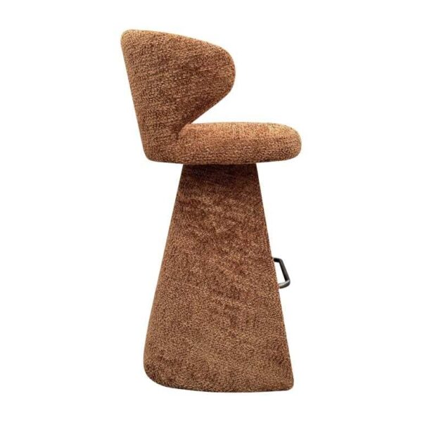 Scaun de bar caramiziu din tesatura texturata Gatsby - imagine 3