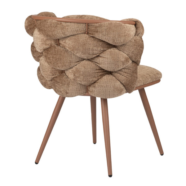 Set 2 scaune dining maro caramel din tesatura plusata Rock - imagine 3