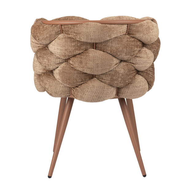 Set 2 scaune dining maro caramel din tesatura plusata Rock - imagine 4
