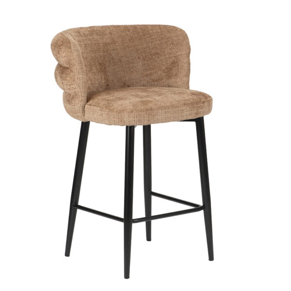 Scaun de bar maro caramel din tesatura H90 Cloud
