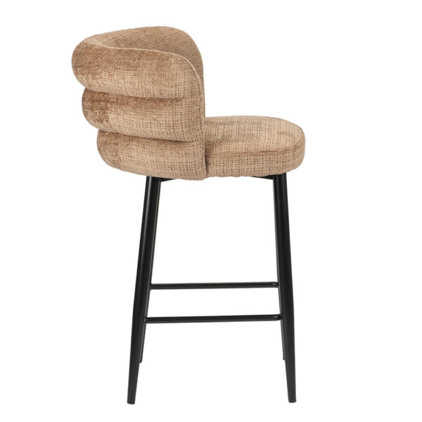 Scaun de bar maro caramel din tesatura H90 Cloud - imagine 3