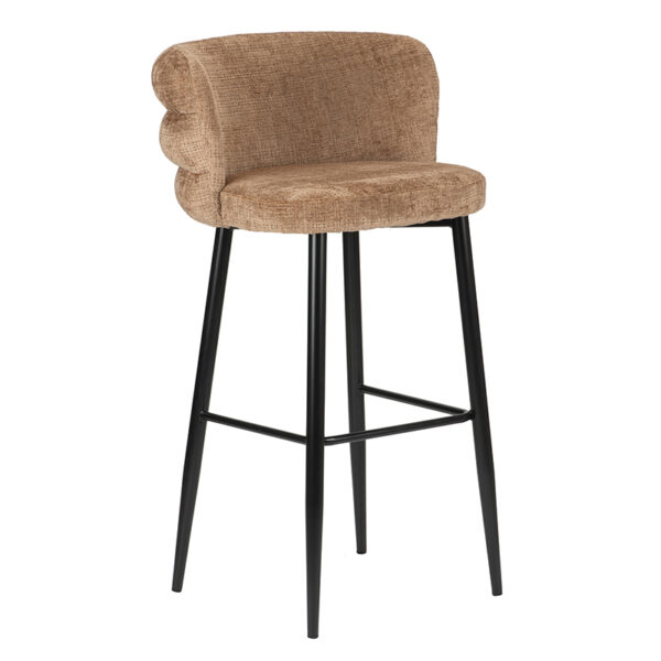 Scaun de bar maro caramel din tesatura H104 Cloud