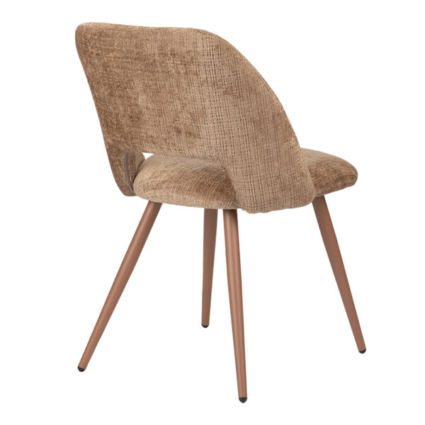 Set 2 scaune dining maro caramel din tesatura chenille Arch - imagine 3