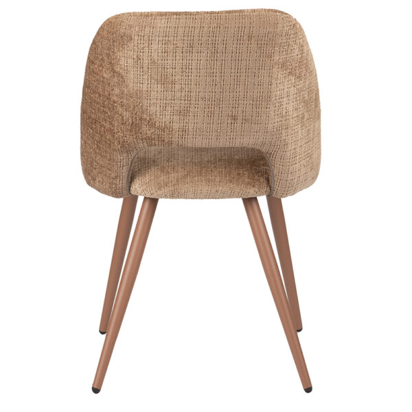 Set 2 scaune dining maro caramel din tesatura chenille Arch - imagine 4