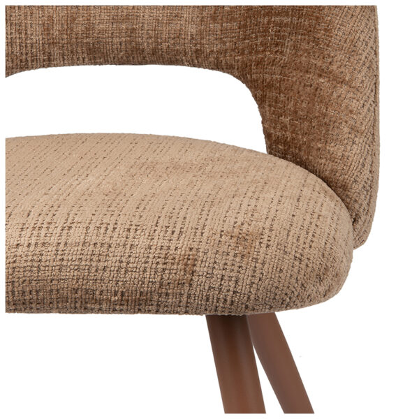 Set 2 scaune dining maro caramel din tesatura chenille Arch - imagine 5
