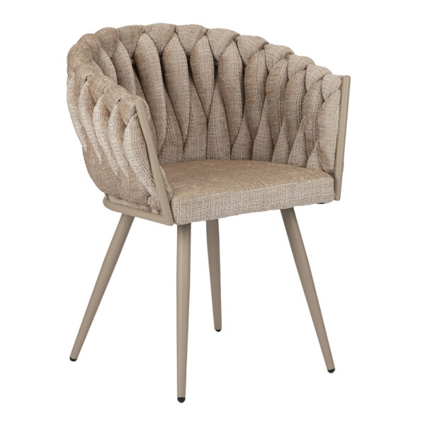 Set 2 scaune dining bej din tesatura Larissa