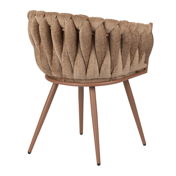 Set 2 scaune dining maro caramel din tesatura Larissa - imagine 4