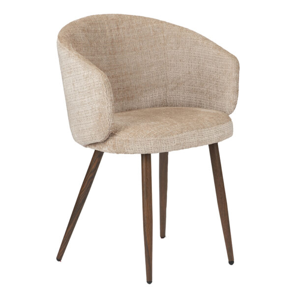 Set 2 scaune dining bej din tesatura chenille Luna