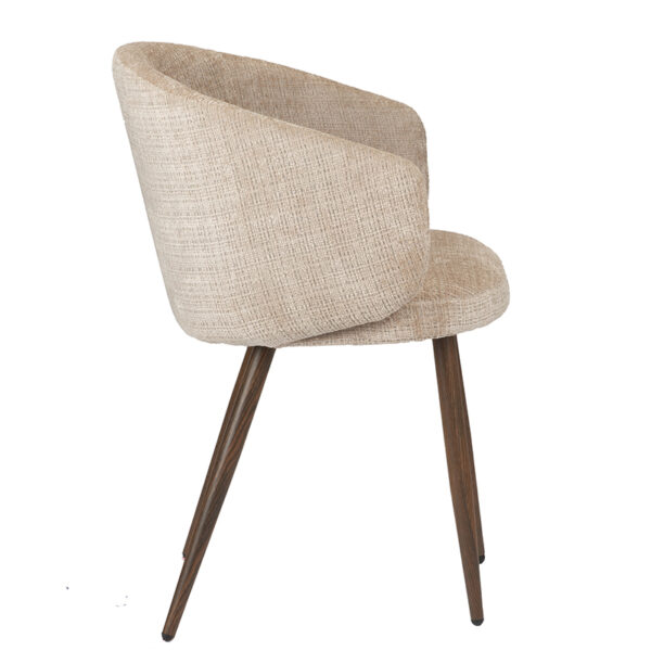 Set 2 scaune dining bej din tesatura chenille Luna - imagine 2
