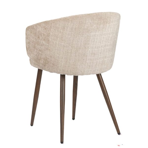 Set 2 scaune dining bej din tesatura chenille Luna - imagine 5