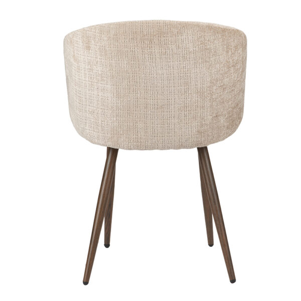 Set 2 scaune dining bej din tesatura chenille Luna - imagine 3