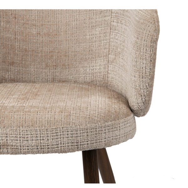 Set 2 scaune dining bej din tesatura chenille Luna - imagine 6
