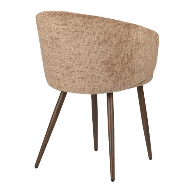 Set 2 scaune dining maro caramel din tesatura chenille Luna - imagine 5