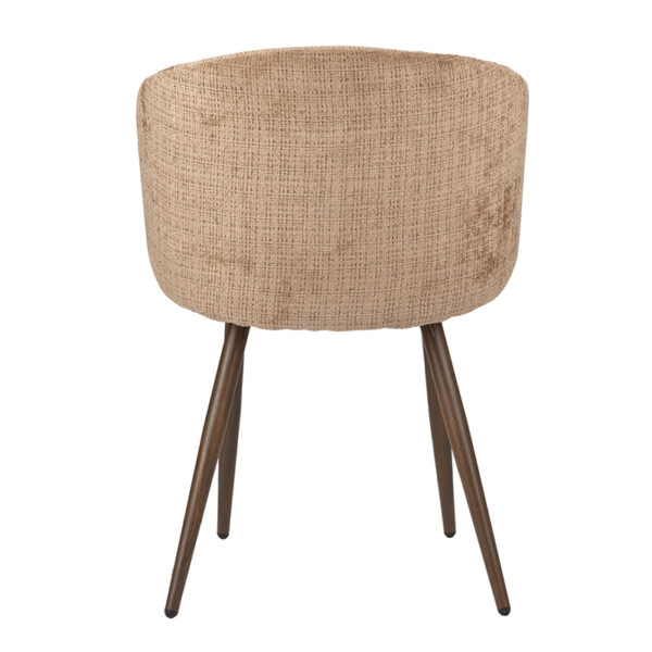 Set 2 scaune dining maro caramel din tesatura chenille Luna - imagine 3