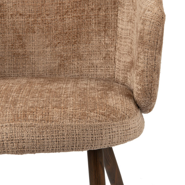 Set 2 scaune dining maro caramel din tesatura chenille Luna - imagine 6