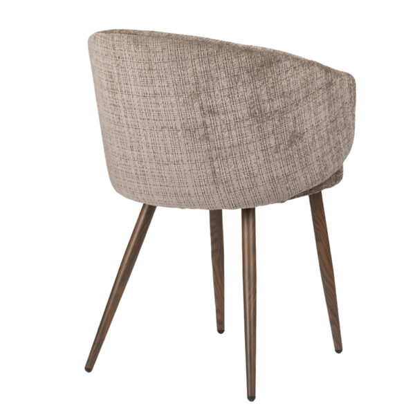 Set 2 scaune dining maro gri din tesatura chenille Luna - imagine 3