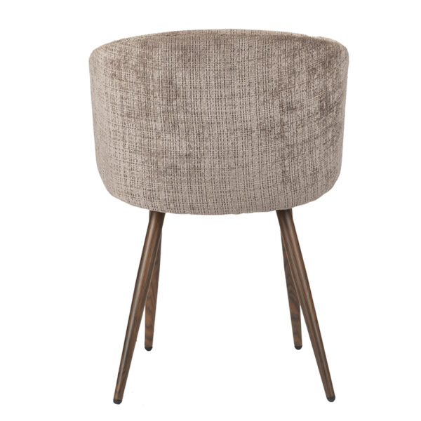 Set 2 scaune dining maro gri din tesatura chenille Luna - imagine 5