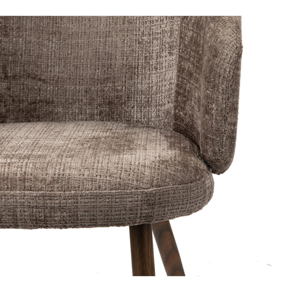 Set 2 scaune dining maro gri din tesatura chenille Luna - imagine 6
