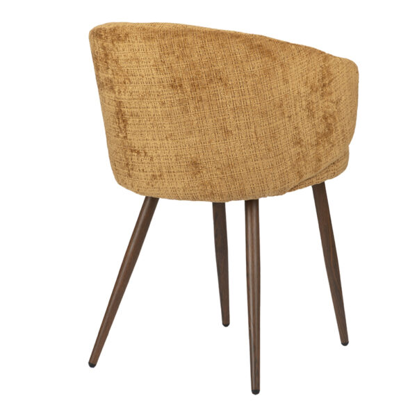 Set 2 scaune dining galben mustar din tesatura chenille Luna - imagine 3
