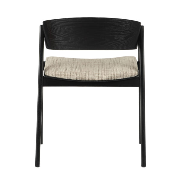Scaun dining bej/negru din lemn de frasin si tesatura Edo - imagine 5