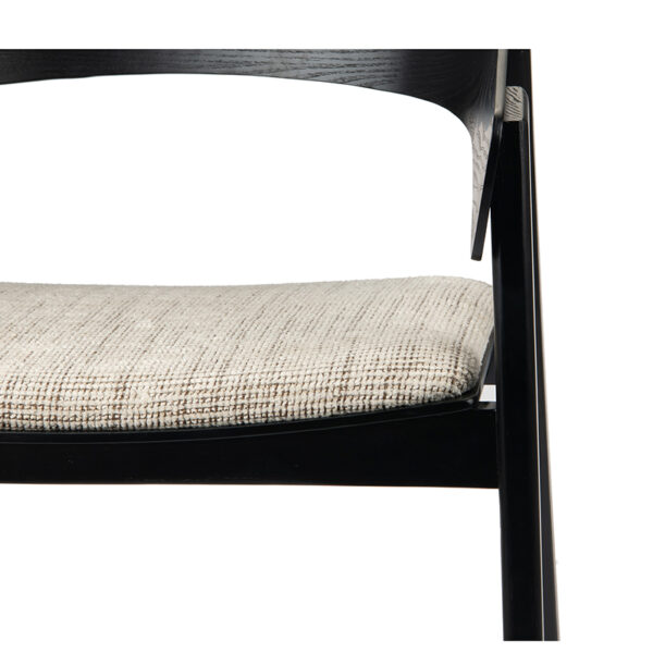 Scaun dining bej/negru din lemn de frasin si tesatura Edo - imagine 6