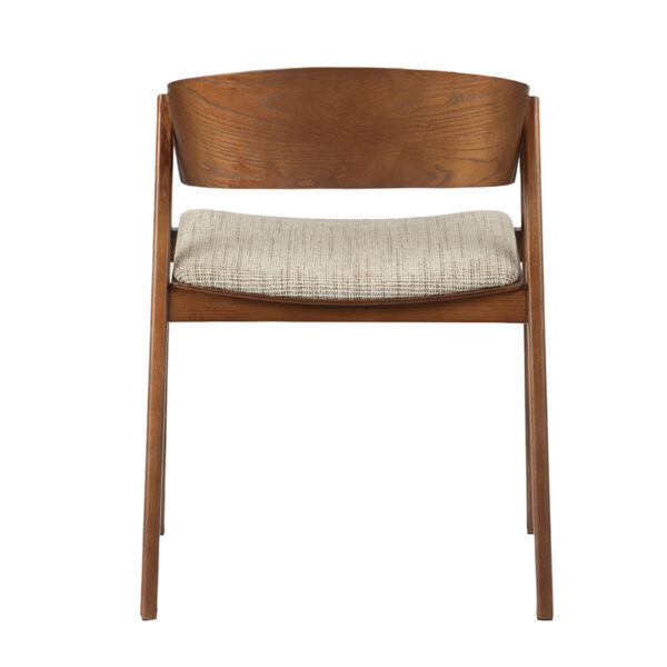 Scaun dining bej/maro din lemn de frasin si tesatura Edo - imagine 5