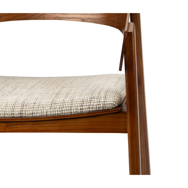 Scaun dining bej/maro din lemn de frasin si tesatura Edo - imagine 6