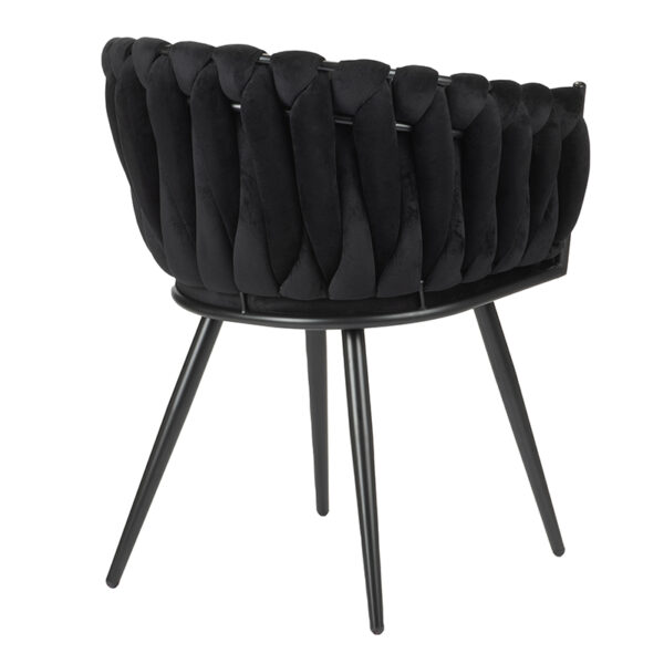 Set 2 scaune dining negre din catifea Larissa - imagine 3