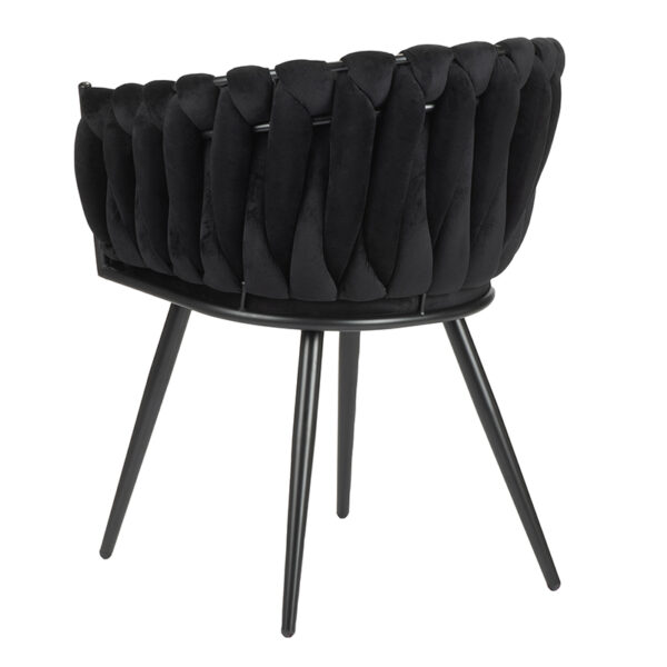 Set 2 scaune dining negre din catifea Larissa - imagine 4