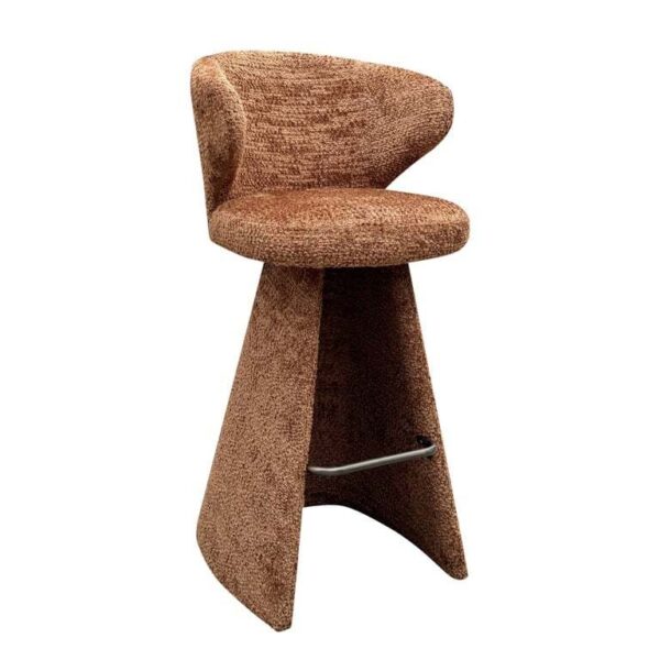 Scaun de bar caramiziu din tesatura texturata Gatsby