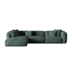 Coltar modular verde petrol din catifea Martina Left