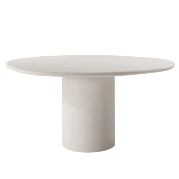 Masa dining ovala alba din beton Daria
