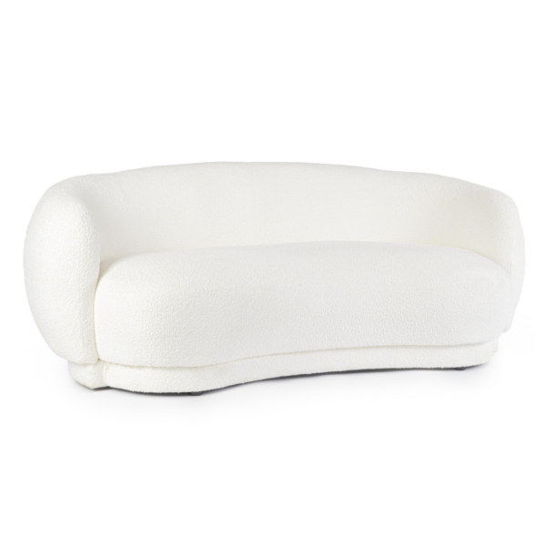 Canapea alba din tesatura boucle Tecla