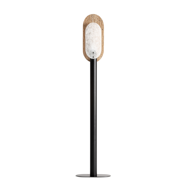 Lampadar bej/negru din marmura si bronz Oviesse