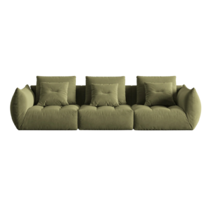 Canapea verde olive din catifea Lagoon
