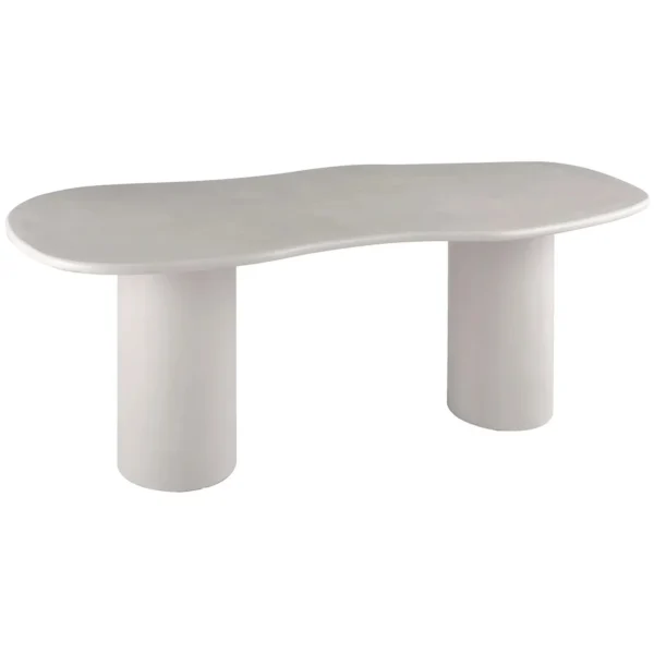 Masa dining bej alb din MDF Maranola