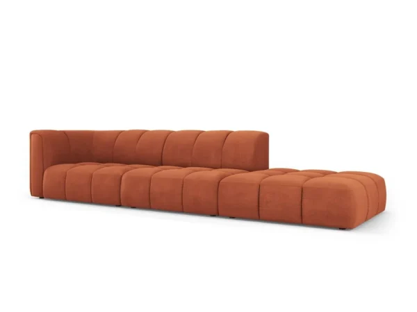 Canapea caramizie 4 locuri din tesatura chenille Francesca Right - imagine 3