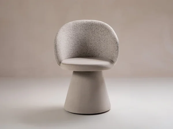 Scaun dining rotativ bej din catifea si tesatura Inez - imagine 3