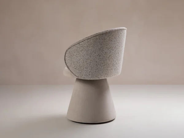 Scaun dining rotativ bej din catifea si tesatura Inez - imagine 6