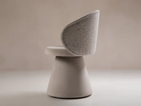 Scaun dining rotativ bej din catifea si tesatura Inez - imagine 5
