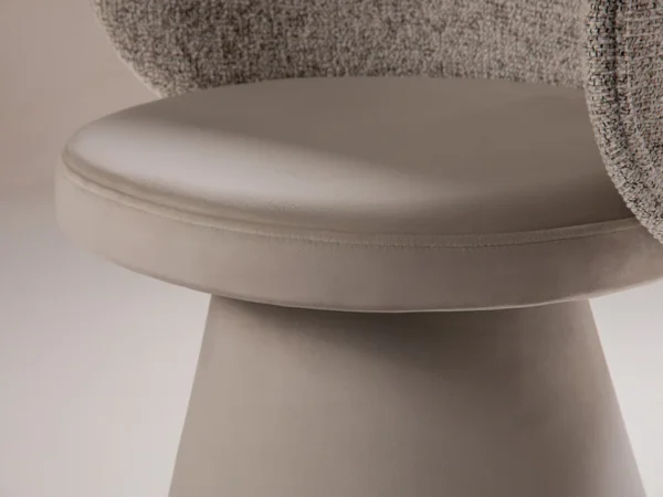 Scaun dining rotativ bej din catifea si tesatura Inez - imagine 7