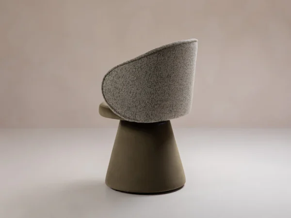 Scaun dining rotativ verde din catifea si tesatura Inez - imagine 6