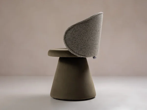 Scaun dining rotativ verde din catifea si tesatura Inez - imagine 5
