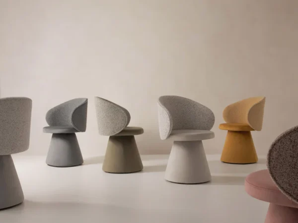 Scaun dining rotativ verde din catifea si tesatura Inez - imagine 2